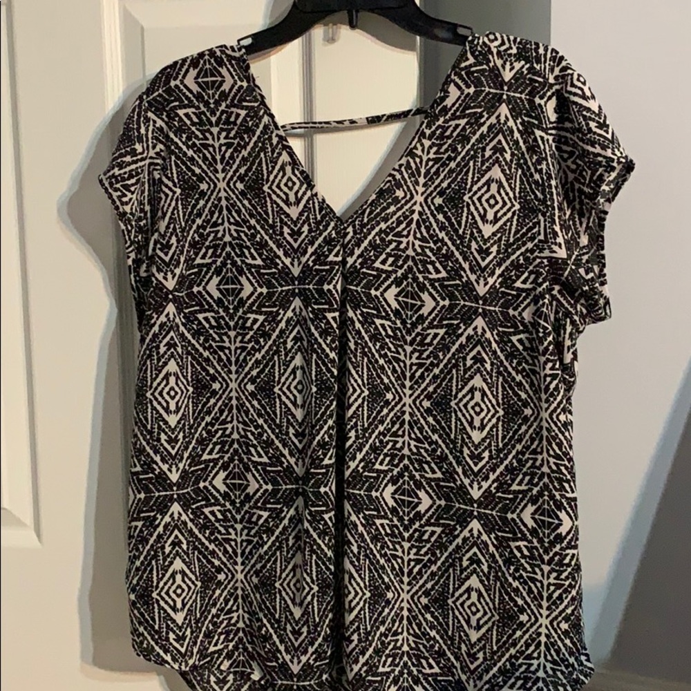 Black and cream blouse